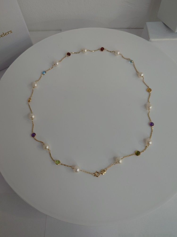 Multiple Gemtones and Pearl Necklace