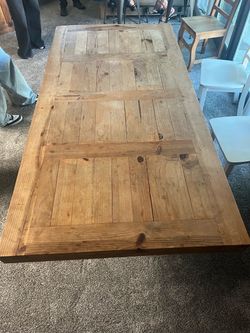 Mexican Rustic Pine Table and Hutch