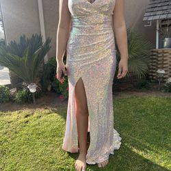 Iridescent Color Prom Dress