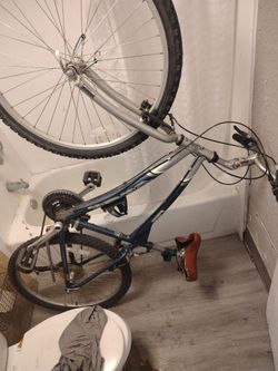 Mountain Bike Blue and Silver Frame