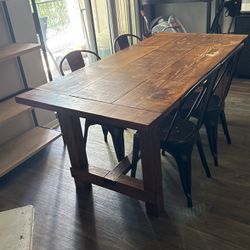 Heavy Wooden Table With Chairs 