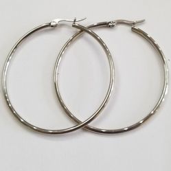 Plated Pierced Hoop Earrings 