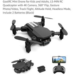 GoolRC Mini Drone for Kids and Adults, LS-MIN RC
Quadcopter with 4K Camera, 360° Flip, Gesture
Photo/Video, Track Flight, Altitude Hold, Headless Mode
