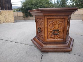 Vintage Wooden Hexagonal Accent Storage End Table