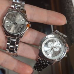 Two Watches Silver Tone 