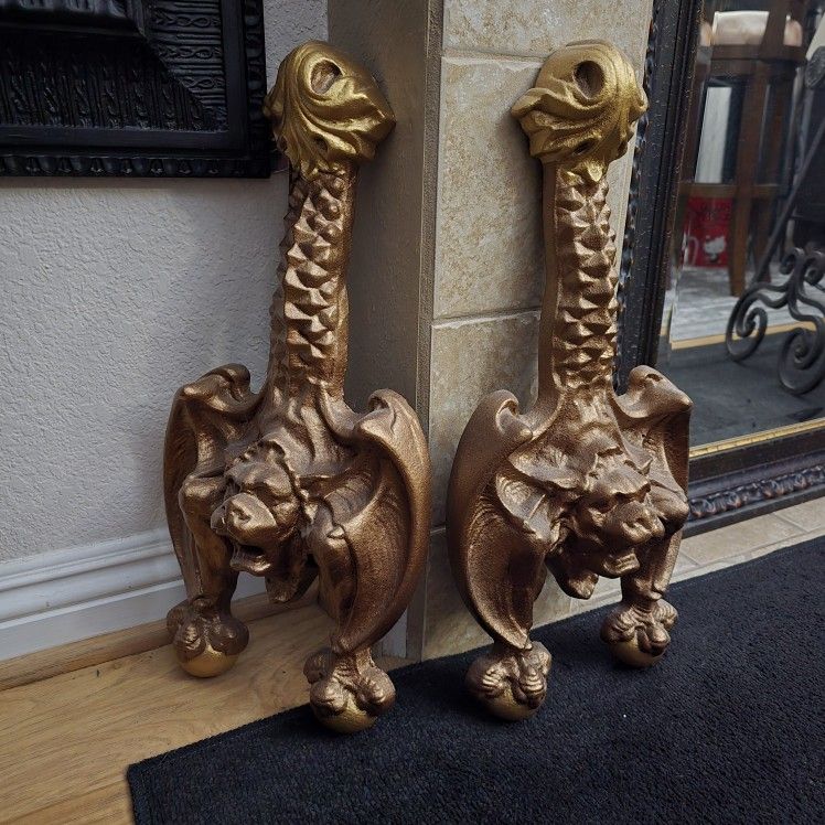 Vintage Cast Iron Gargoyles