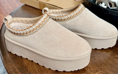 Platform Slip-On Shoes with Braided Trim