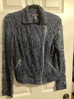 LADIES MC style LACE LS TOP/JACKET w/zips. 