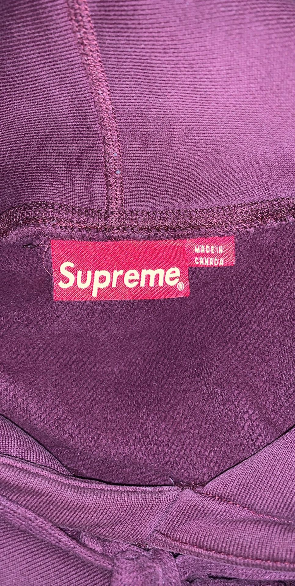 Maroon supreme box logo hoodie