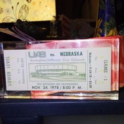 incased Glass/ Hard  Durable Protective Case. ( UBA Vs. Nebraska Nov "78