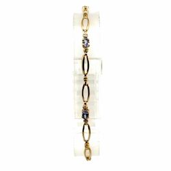 Woman’s Ladies 10k Yellow Gold 7.5” Inch Light Purple Stone Bracelet GP3132723