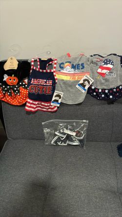 4 XS Dog Outfits & Shoes New Never Used 