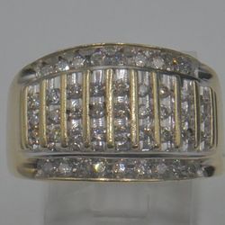 10kt yellow gold ring size 8.5 6.0 grams 45 diamonds 1 carat 855886-1