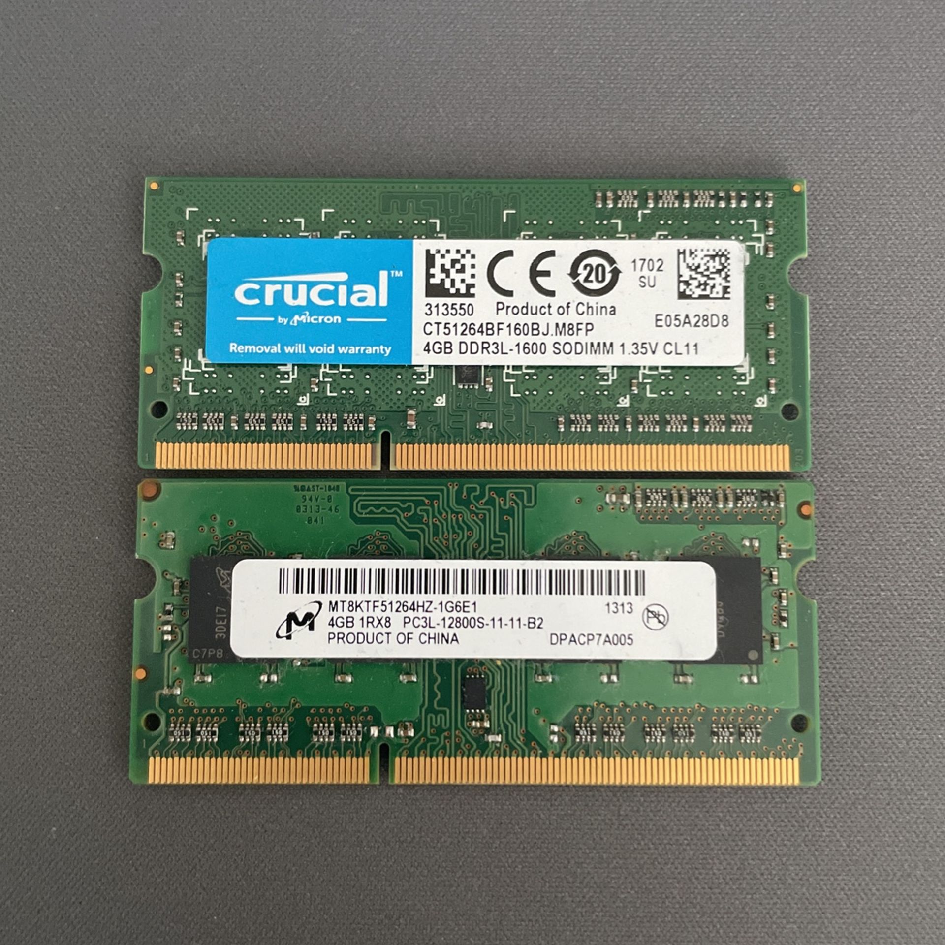 2x4GB  Crucial DDR3L-1600 RAM kit