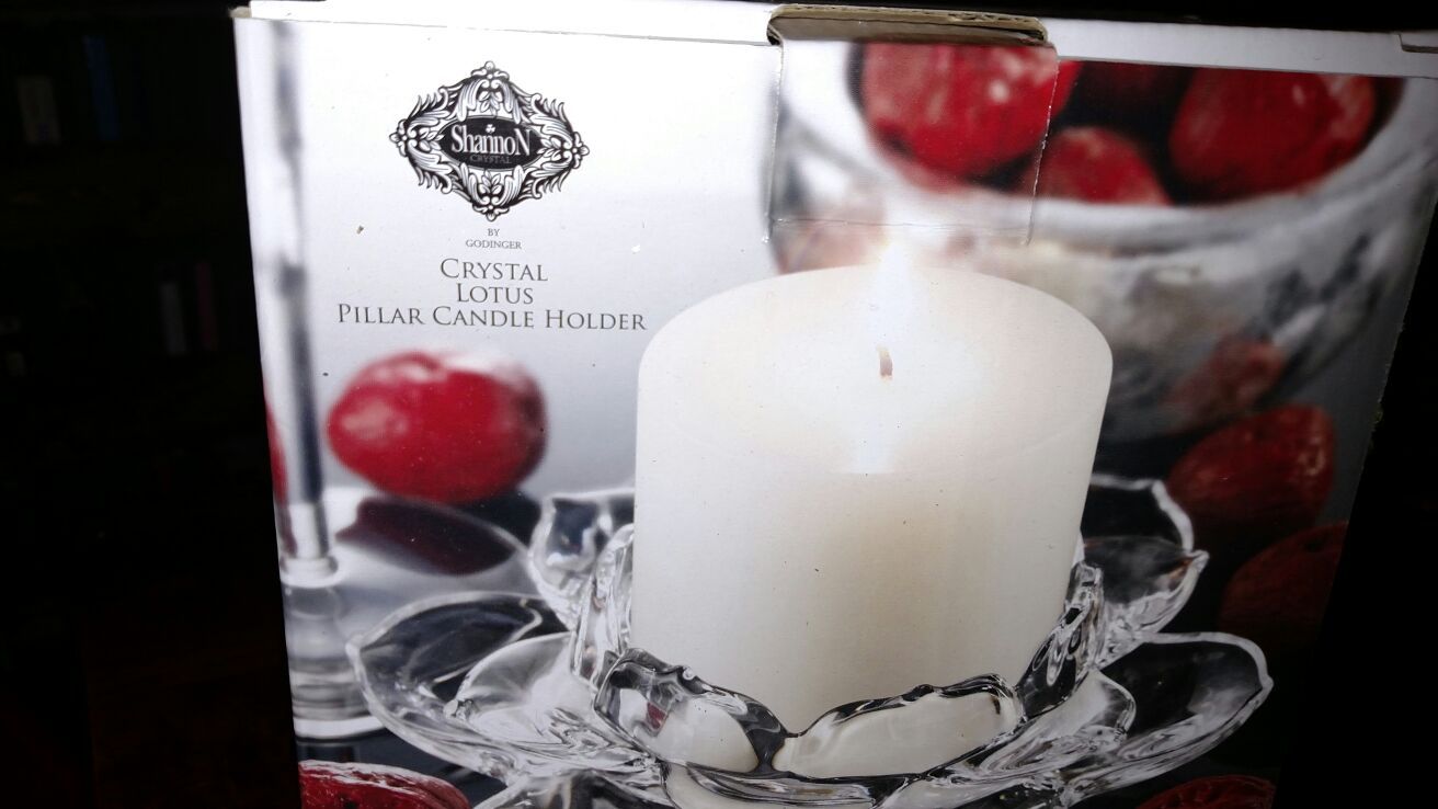 Crystal candle holder and candle