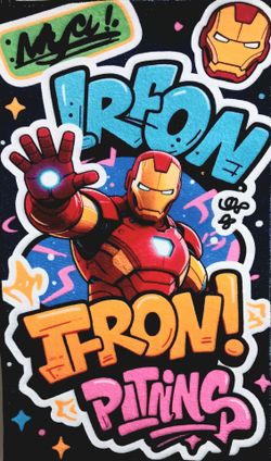 R- GRAFFITI IRONMAN | 18×30 INDOOR AREA RUG | FLOOR MAT | FAN DECOR | WALL ART