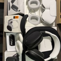 AirPods Max – Silver – Excellent + Huge Bundle (2 Stands, New Covers, Original Parts)  
