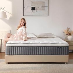 QUEEN 14”Hybrid Gel Memory Foam & Pocket Springs-Medium Firmness-Stay Cool Cotton & Mesh Design $200