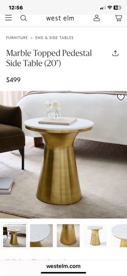 West Elm Marble Top pedestal Table