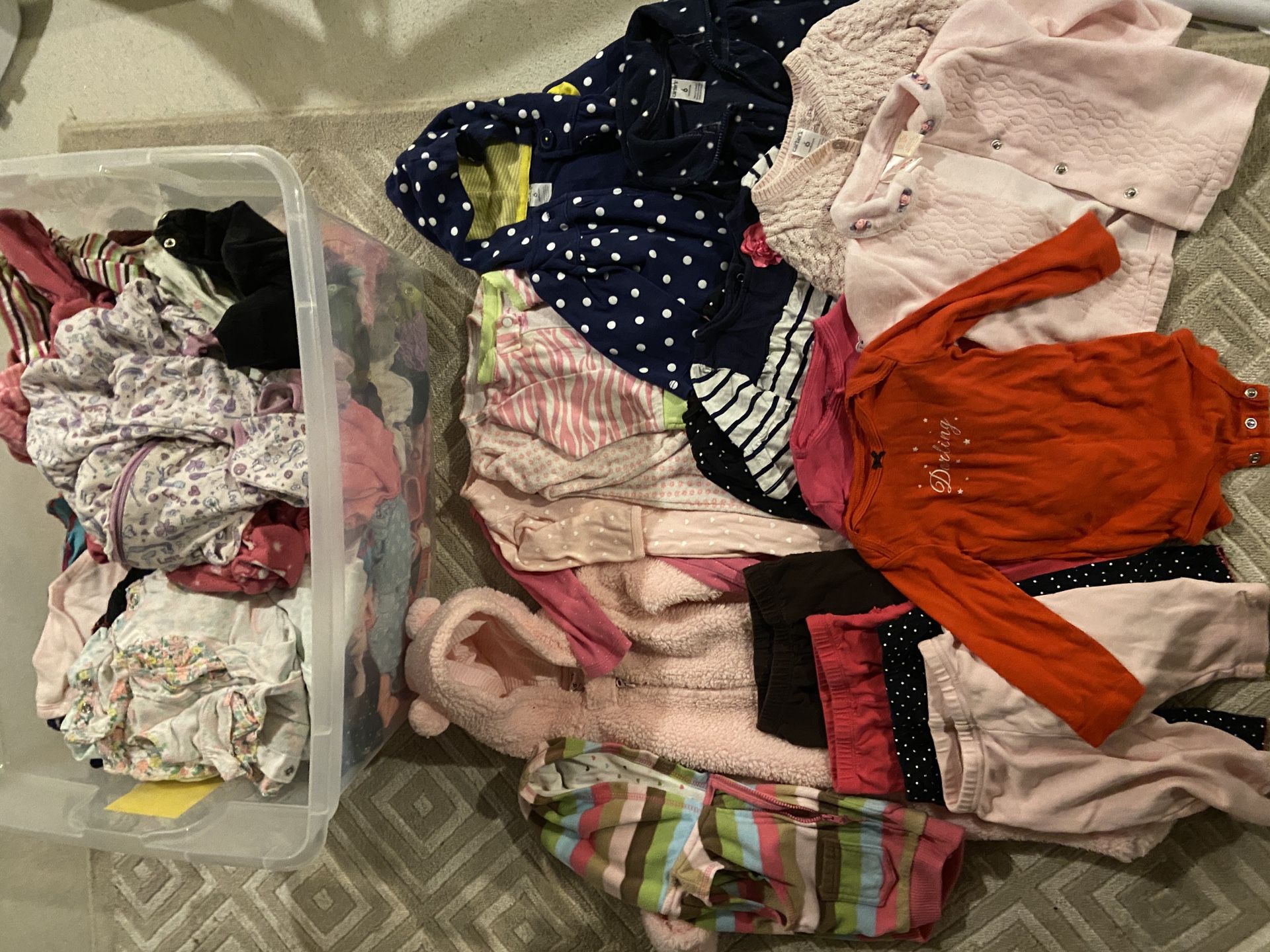 Girls 6-9 Month Clothing Full Bin