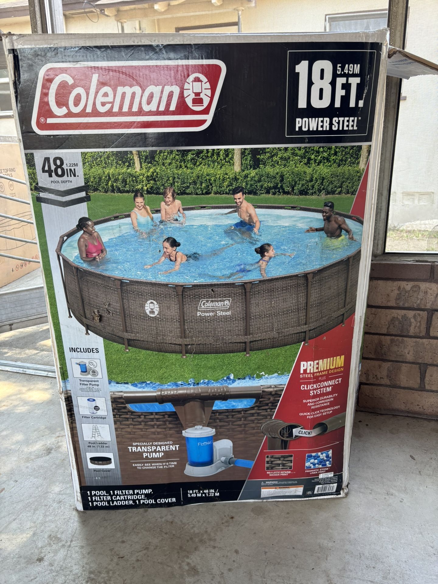 Coleman 18 foot Power steel 48 inch pool
