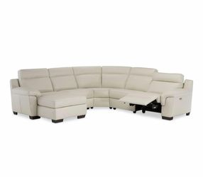 Five leather sectional sofa