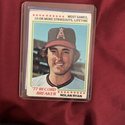 Nolan Ryan 77 Record breaker Card 