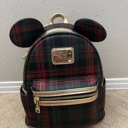 Disney Loungefly Mickey Holiday Plaid