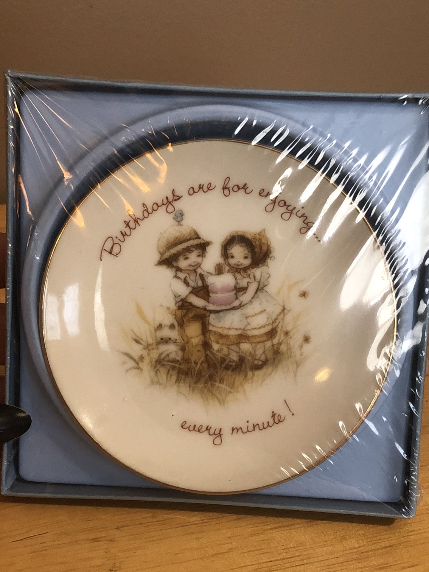 New birthday plate vintage