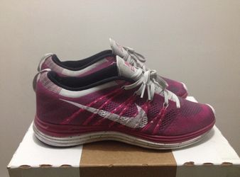 NIKE WOMEN FLYKNIT LUNAR ONE+ SIZE 9.5 Fireberry Grey NMD BOOST YEEZY