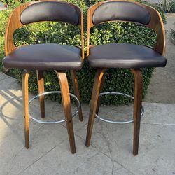 Shelly 30" Seat Height Mid Century Modern Swivel Bar Stool