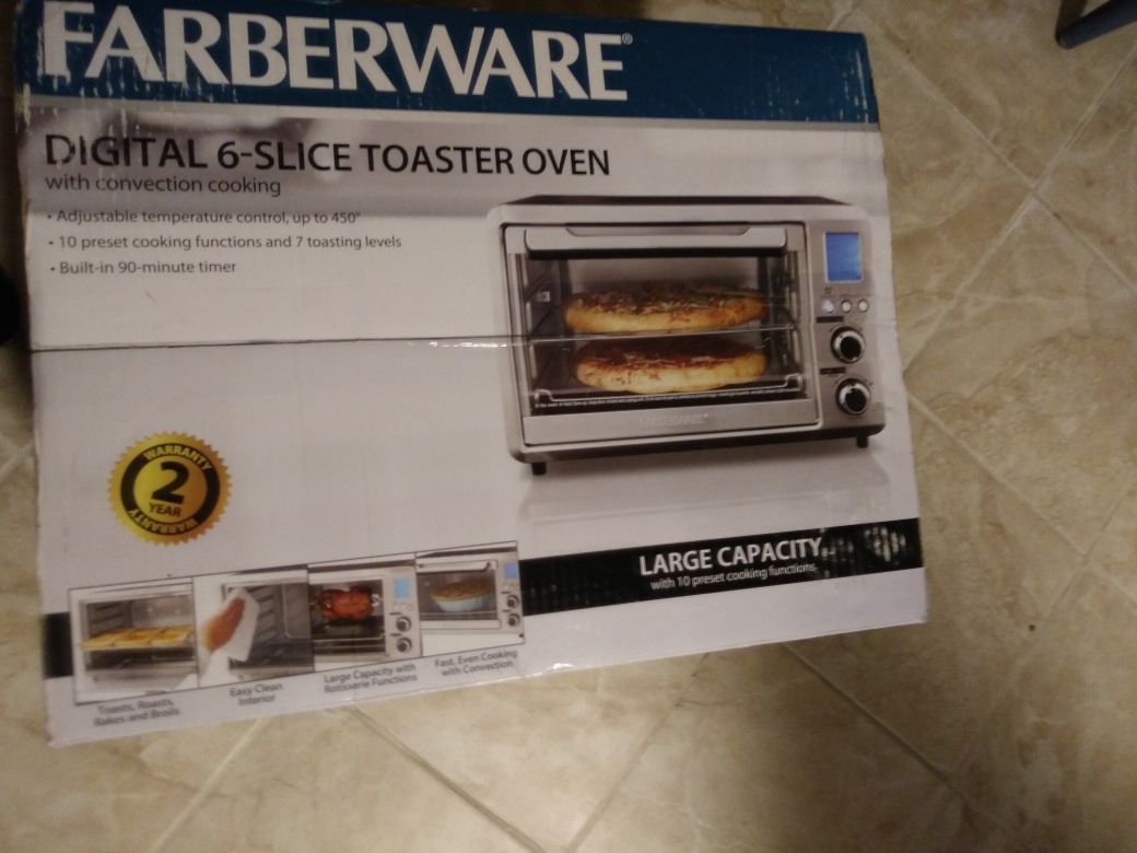 Digital 6 slice toaster oven Farberware