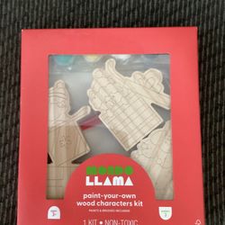 Brand New Mondo Llama Paint-Your-Own Wood Characters Kit