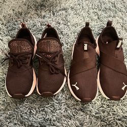 Lot of 2 black woman's Puma/New Balance tennis shoes 