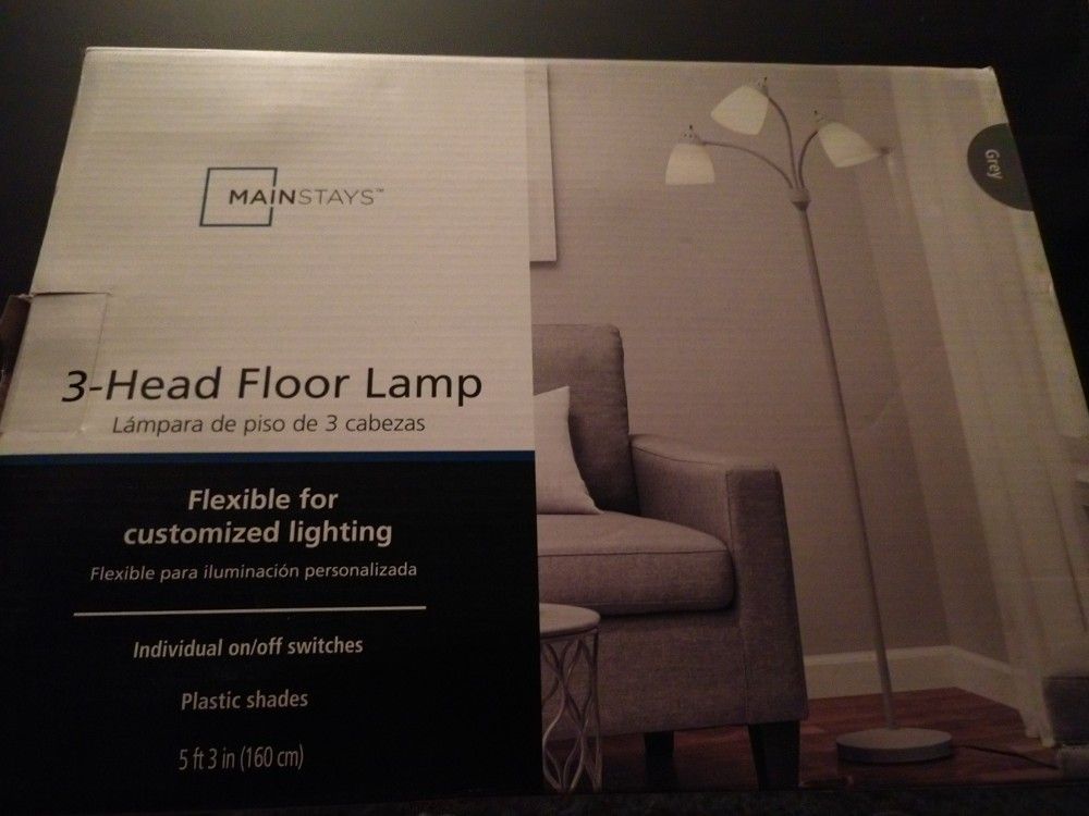 Mainstay 3 head floor lamp 5' 3" tall