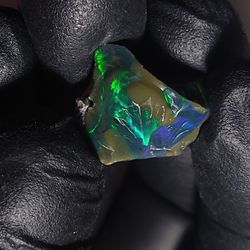 Natural Polished Black Opal Freeform Smoked