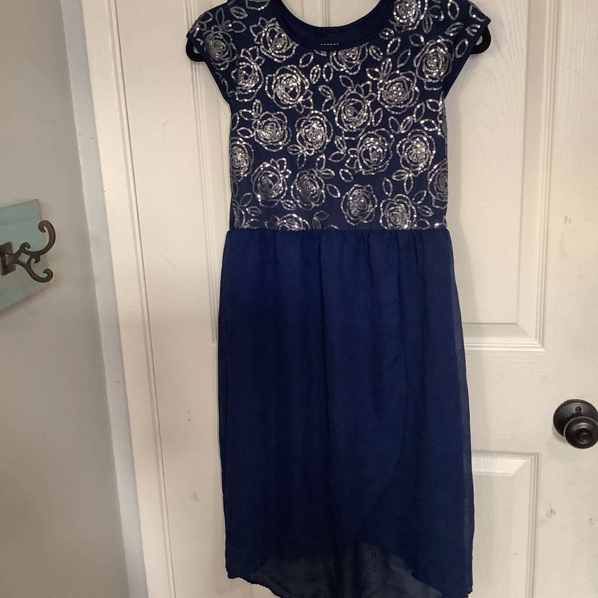 George Navy Blue Hi-Low Sequin Dress