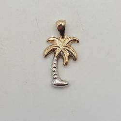 14k Gold Palm Tree Pendant