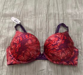 Victoria's Secret Purple & Red Patterned Push-Up Bra