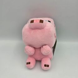 2014 Mojang Minecraft 7" Pink Baby Pig Plush Stuffed Animal Toy
