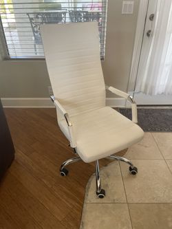 White Office/Dinning Rolling Chairs 4