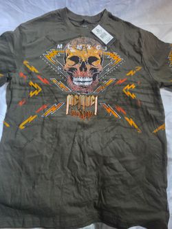 Southpole men's graphic T-shirt featuring a large rhinestone skull