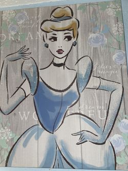 Cinderella Blue Wall Art Canvas