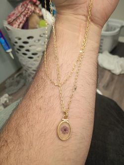 14k Genuine Flower Necklace Set