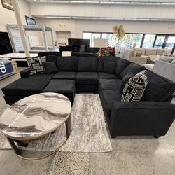 Sectional with ottoman