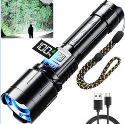 Rechargeable Flashlight 99000 High Lumens, LED Bright Flash Light