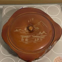 antique japanese wooden container 