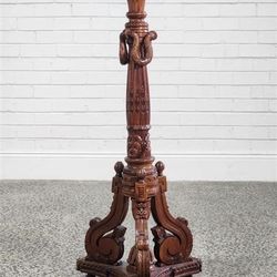 Tall Ornate Victorian Carved Wood Dried Flower/Plant Pedestal – Rare Taller Version