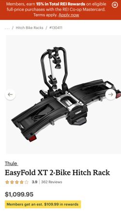 Thule  EasyFold XT 2-Bike Hitch Rack $1099 at store plus tax   Everything works no problem. Let me know if you would like to check one key include