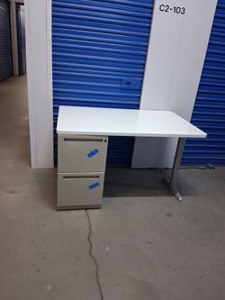 $140 each Office Desk with Two-Drawer Pedestal